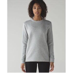 Lululemon Yes Fleece Heathered Gray Side Zippered Pullover Sweatshirt